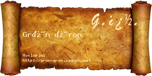 Grün Áron névjegykártya